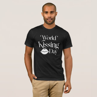 Weltkuss-Tag Stylische Lettering-Bekleidungsdesign T-Shirt