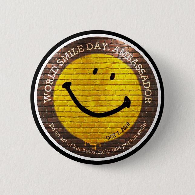 Weltlächeln Day® 2016 Knopf Button (Vorderseite)