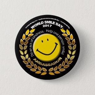 Weltlächeln-Tagesbotschafter 2017 Knopf Button