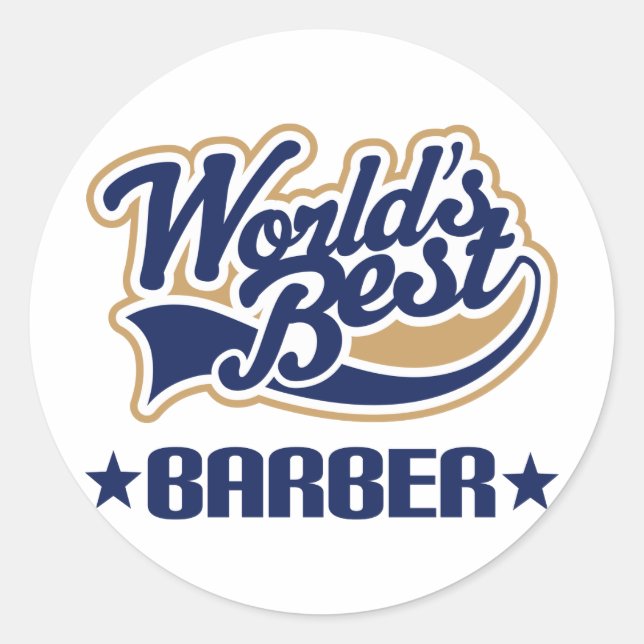 Weltlds Best Barber Runder Aufkleber (Vorderseite)