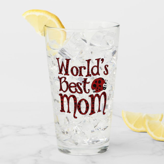 Weltlds Best Mama Ladybugs Glas (Vorderseite Ice)