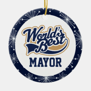Weltlds Best Mayor Apprecife Geschenk Keramik Ornament