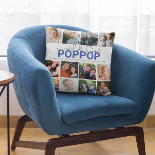 Weltlds Best Poppop   Foto Collage Throw Kissen