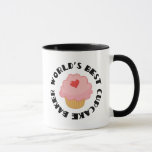 Weltleites Bestes Cupcake Baker Kochgeschenk Tasse<br><div class="desc">Das Best Cupcake Baker Design der Welt hat einen rosafarbenen Kuchen mit niedlichem Herz auf der Oberseite. Gutes Geschenk für jeden Liebhaber von Lebensmitteln oder Backexperten.</div>