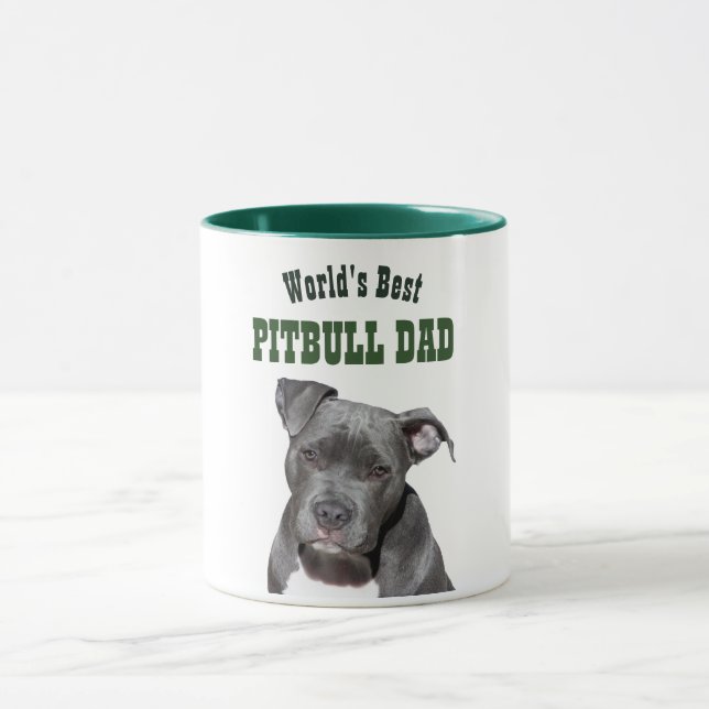 Weltleitster PITBULL-VATER - Schwarzer Pitty-Hund- Tasse (Zentrum)