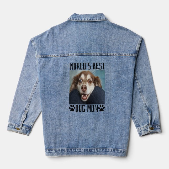 Weltleitungen Beste Hunde-Mama Jeansjacke (Rückseite)