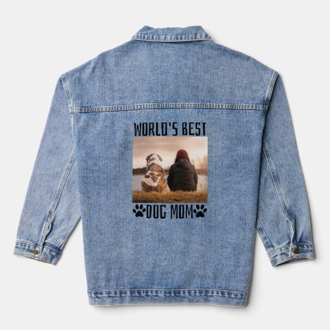Weltleitungen Beste Hunde-Mama Jeansjacke (Rückseite)