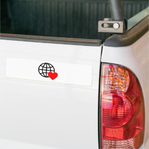 Weltliebesglobus-Symbol Herz Erde Sommerdesign Autoaufkleber