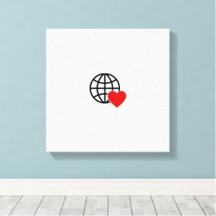 Weltliebesglobus-Symbol Herz Erde Sommerdesign Leinwanddruck