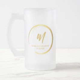 Weltmarken, die das Golfer-Gold-Monogramm Mattglas Bierglas