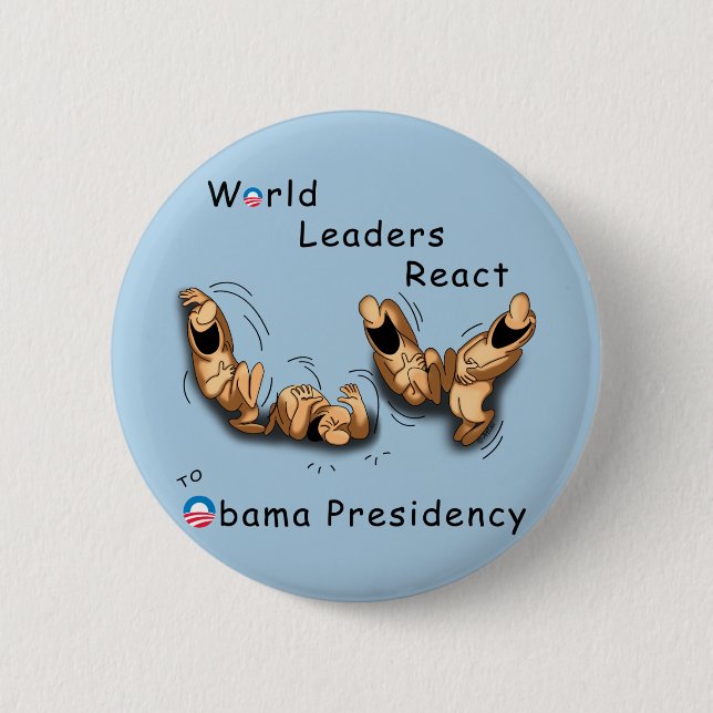 Weltmarktführer reagieren (Obama) Button (Vorderseite)
