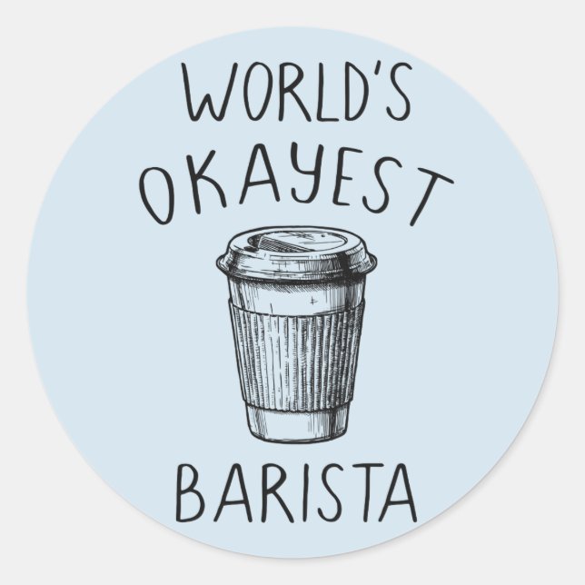 Weltmarkts-Barista-Flair-Aufkleber Runder Aufkleber (Vorderseite)