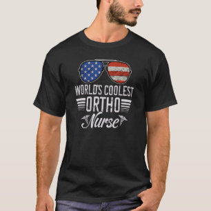 Weltmarkts-Superstar Ortho Nurse American Flag Pat T-Shirt