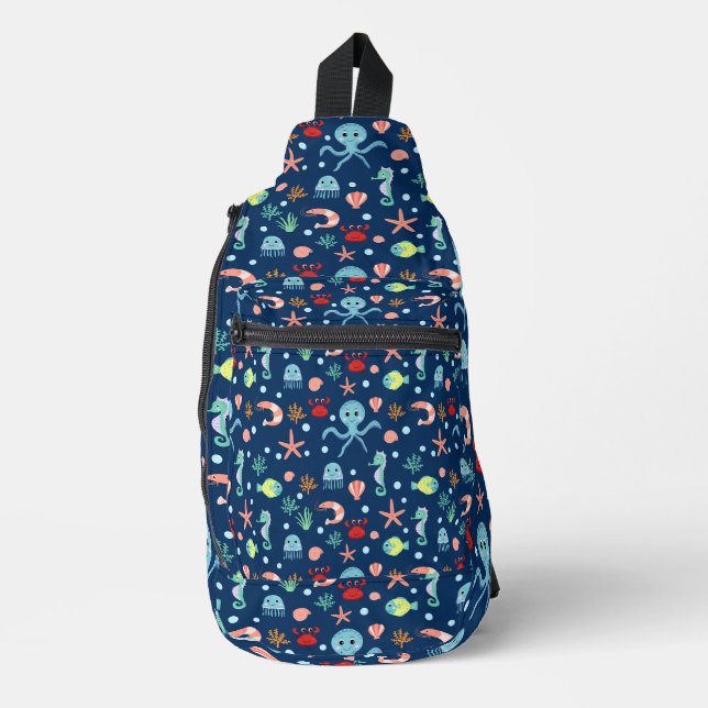 Weltmeer Crossbody Bag (Vorderseite)