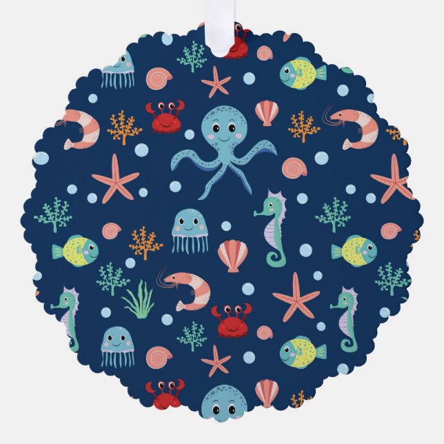 Weltmeer Ornament Karte (Vorderseite)