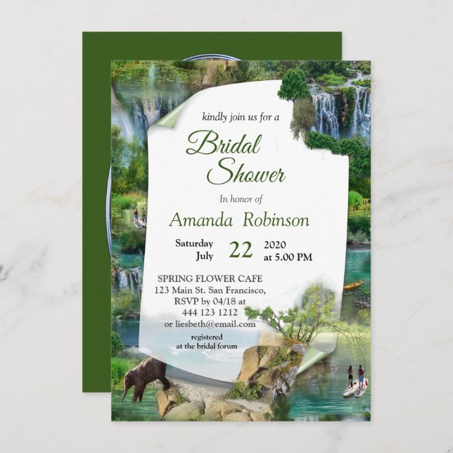 Weltmeere und -flüsse, Seen und Sport Einladung (Vorne/Hinten)