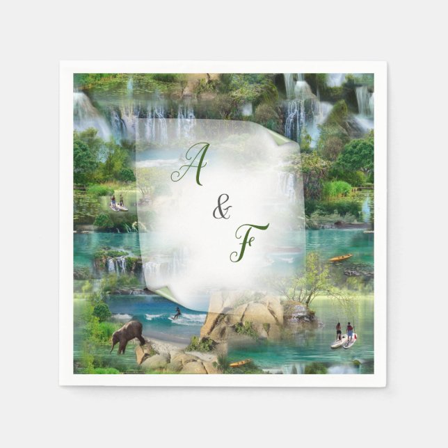 Weltmeere und -flüsse, Seen und Sport Serviette (Vorderseite)