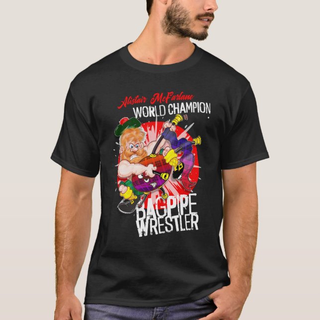 Weltmeister Bagpipe Wrestler T-Shirt (Vorderseite)