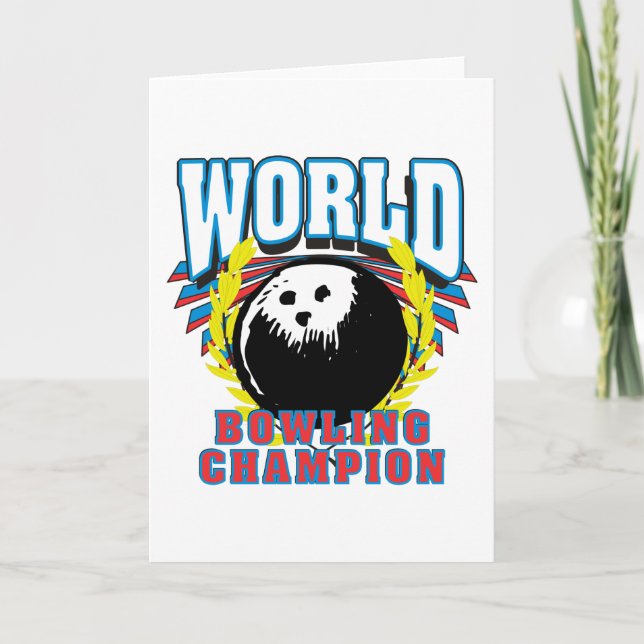 Weltmeister im Bowling Feiertagskarte (Vorderseite)