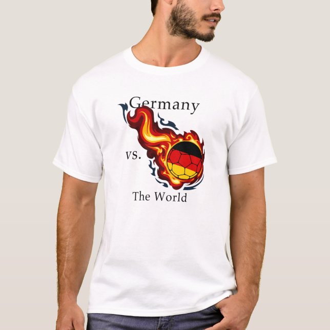 Weltmeisterschaft - Deutschland gegen den Weltflam T-Shirt (Vorderseite)
