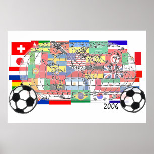Weltmeisterschaft Soccer Globe Poster