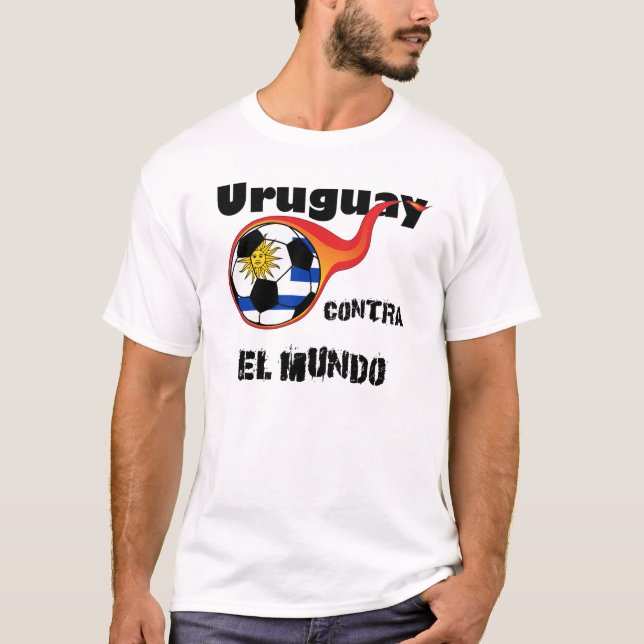 Weltmeisterschaft - Uruguay gegen. Die Welt T-Shirt (Vorderseite)