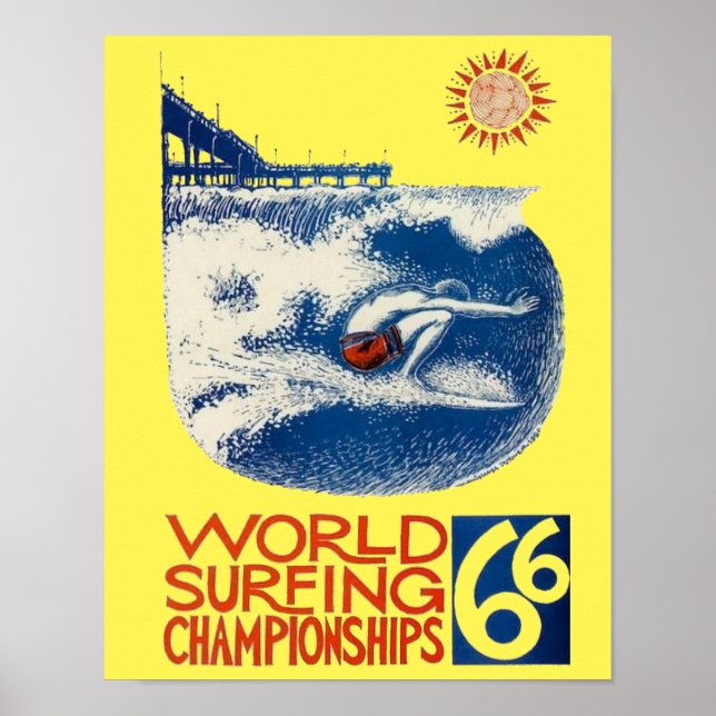 Weltmeisterschaften im Surfen 66" Surf-Poster Poster (Vorne)