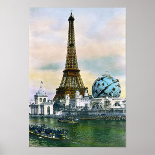 Weltmesse 1889 Paris Frankreich - Vintage Reise Poster