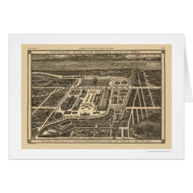 Weltmesse-Karte 1883 Manhattans New York (Vorderseite (Horizontal))