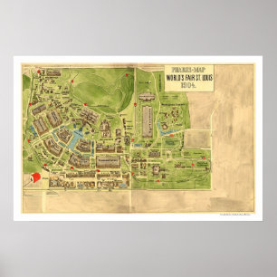 Weltmesse-St.- Louiskarte 1904 Poster