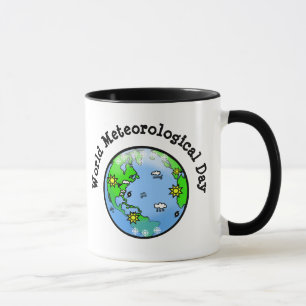 Weltmeteorologischer Tag mit Tasse der Erde