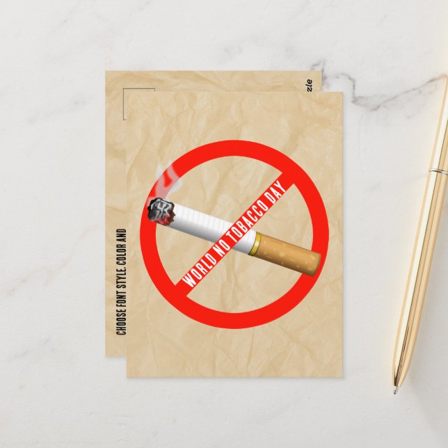 Weltnichtrauchertag Postkarte (Vorderseite/Rückseite Beispiel)