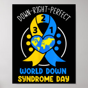 Weltnieder-Syndrom-Tag-Bewusstsein 321 T21 Down Ri Poster