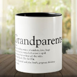 Weltniveau je Großeltern Definition Zweifarbige Tasse<br><div class="desc">Personalisieren Sie für Ihre Großeltern,  um ein einzigartiges Geschenk zu schaffen. Ein perfekter Weg,  ihnen zu zeigen,  wie phantastisch sie jeden Tag sind. Entwickelt von Thisisnotme©</div>