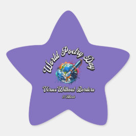 Weltpoesie-Tag. Verse ohne Grenzen Stern-Aufkleber