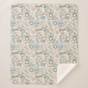 Weltporto-Briefmarken-Muster Sherpadecke