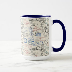 Weltporto-Briefmarken-Muster Tasse