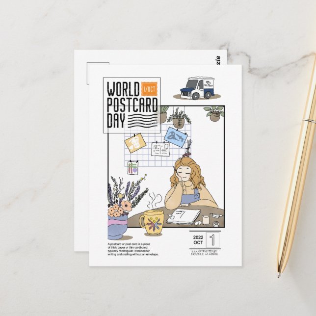 Weltpostkartentag 2022 postkarte (Vorderseite/Rückseite Beispiel)