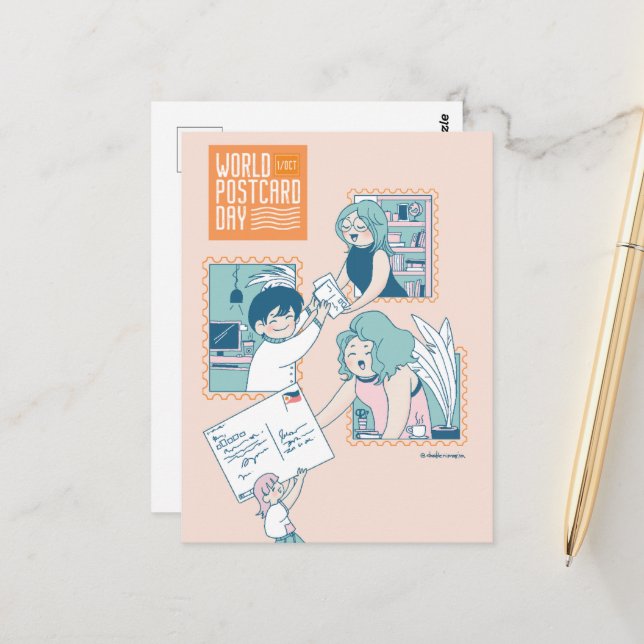 Weltpostkartentag 2022 postkarte (Vorderseite/Rückseite Beispiel)