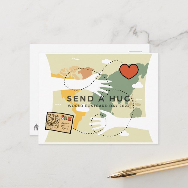 Weltpostkartentag 2023 postkarte (Vorderseite/Rückseite Beispiel)