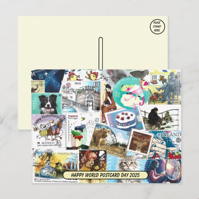 Weltpostkartentag - Misc Postage - Briefmarke Post Postkarte (Vorne/Hinten)