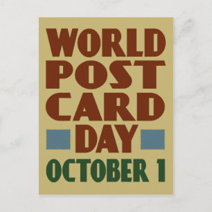 Weltpostkartentag mit Vintager typografischer Dars Postkarte