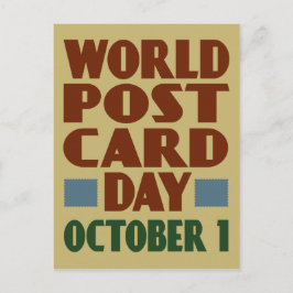 Weltpostkartentag mit Vintager typografischer Dars Postkarte