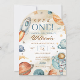 Weltraum 1. Geburtstag Einladung