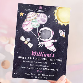 Weltraum 1. Geburtstag Party Erster Rundgang durch Einladung