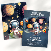 Weltraum 1. Geburtstag Party Erster Rundgang durch