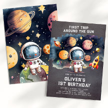 Weltraum 1. Geburtstag Party Erster Rundgang durch