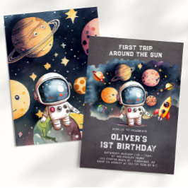 Weltraum 1. Geburtstag Party Erster Rundgang durch Einladung
