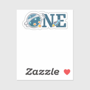 Weltraum 1 Jahr alt Geburtstag Grafik 1. Geburtsta Aufkleber