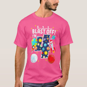Weltraum 321 Blast Off Age 4 4. Geburtstag Party T-Shirt